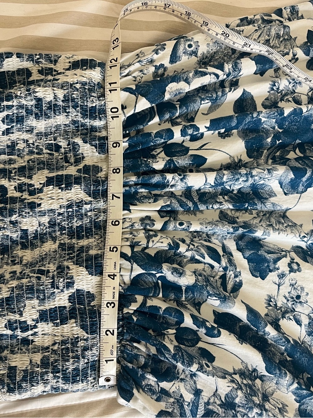 The Drop Blue Floral Smocked Maxi Dress Small Sundress Resort Wear - Picture 3 of 9